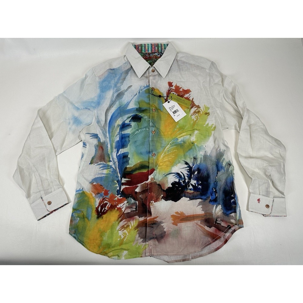 Robert Graham Arizona Evening‎ Size XL Linen Long Sleeve Faux Painting NWT